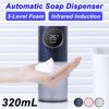 3W 320ML Rechargeable Infrared Induction Automatic Soap Dispenser Waterproof Digital Display Soap Dispenser