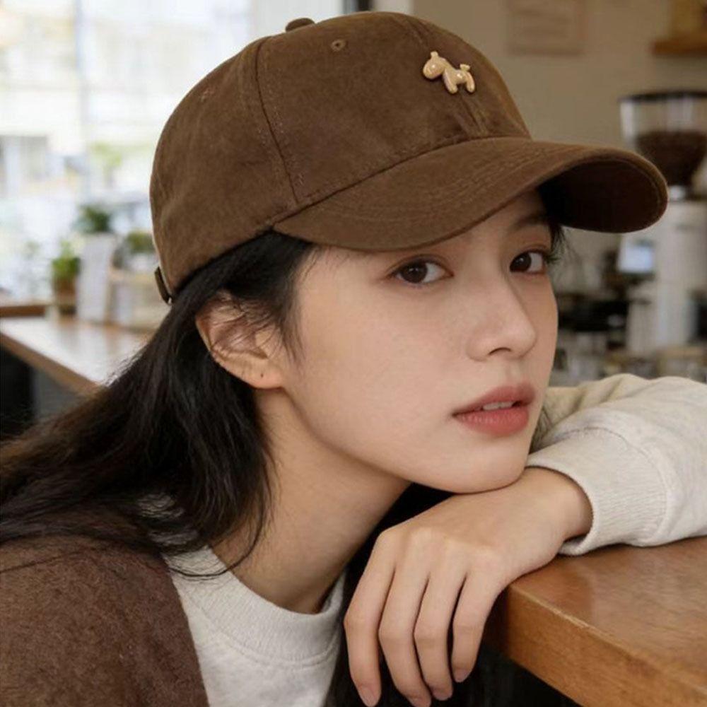Embroidered Peaked Cap Large Head Circumference Sun Hat Korean Style Baseball Cap  Men Women