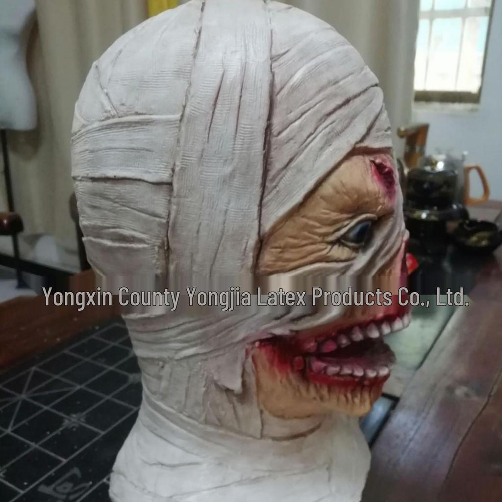 Halloween Mumie Zombie Latexmask - Skräckhuvudbonad för Kostymer, Spökhus och Escape Rooms