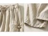High Waist Retro Frog Button Cotton Harem Pants - Lightweight, Elastic, Tie Waist, Loose Fit for Spring/Summer