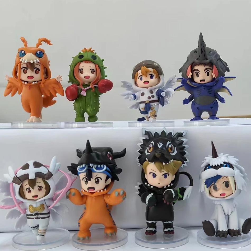 Bandai 8pcs/set 10cm Digimon Digital Monsters Cosplay PVC Action Figures Set Cute Collectible Model Toys for Kids