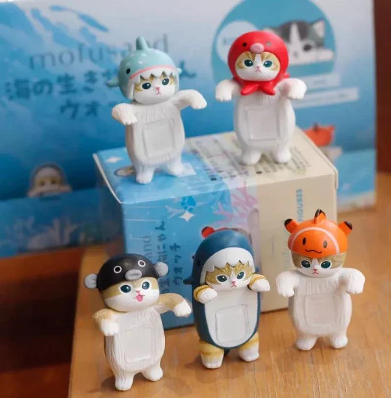 Neueste Mofusand Ozeanparty Niedliche Katzenpuppe Handgehaltene Mobile Partydekoration Desktop-Ornament Überraschende Geburtstagsgeschenke