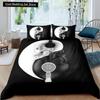 Yin Yang King Queen Duvet Cover Vintage Tai Chi Quilt Cover Divination Bedding Set Oriental Culture Polyester Comforter Cover