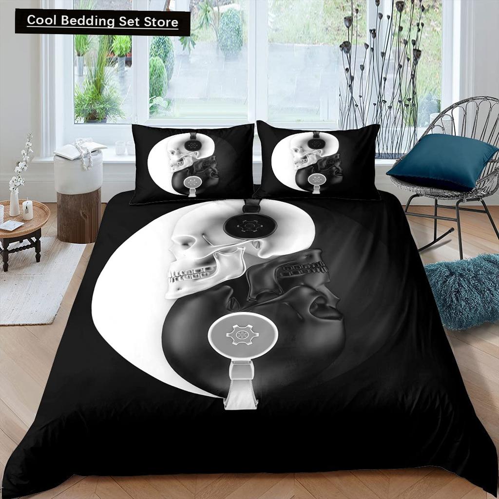 Yin Yang King Queen Duvet Cover Vintage Tai Chi Quilt Cover Divination Bedding Set Oriental Culture Polyester Comforter Cover