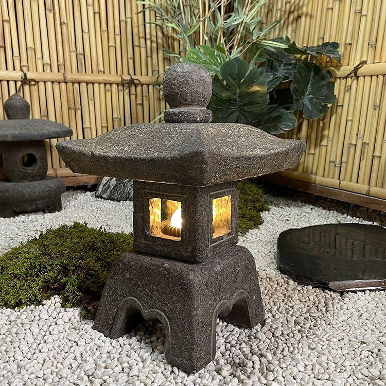 Antique Bluestone Courtyard Lantern: Outdoor Landscape Stone Lamp in New Chinese Style
