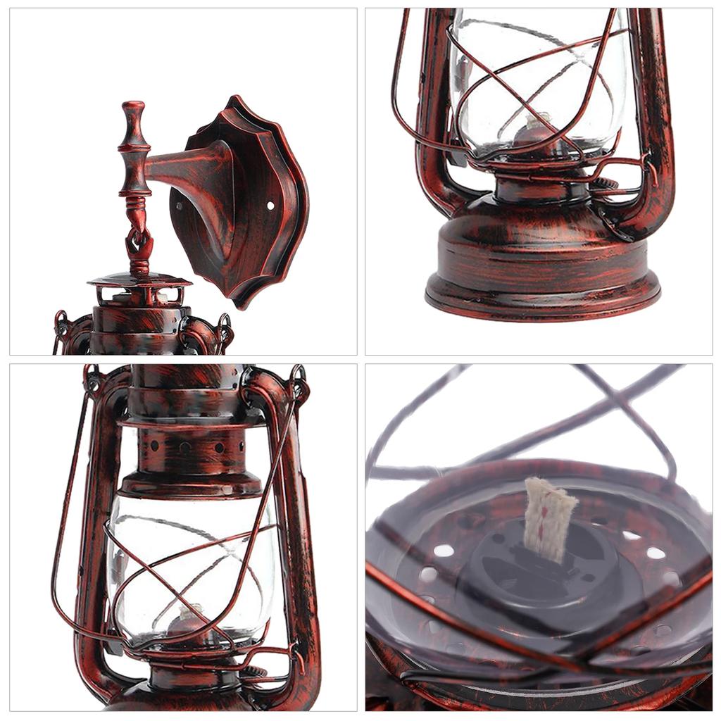 Vintage Country Rustic Indoor Outdoor Garden Petroleum Wall Sconce Lantern Lamp Retro Antique Style Light Fixture E27