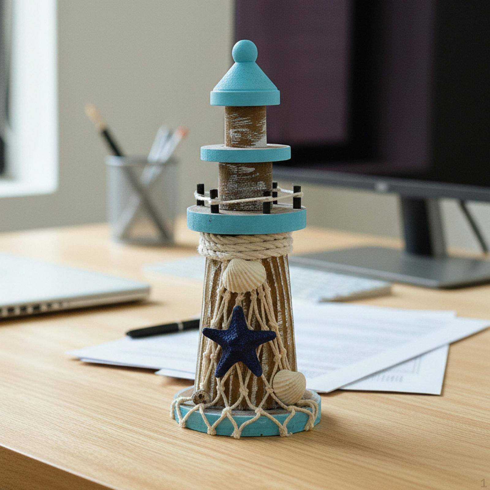 

Деревянный Маяк Орнамент Домик Фигурка Центральный Элемент Декор на Пляжную Тематику Настольный Декор для Бара Starfish