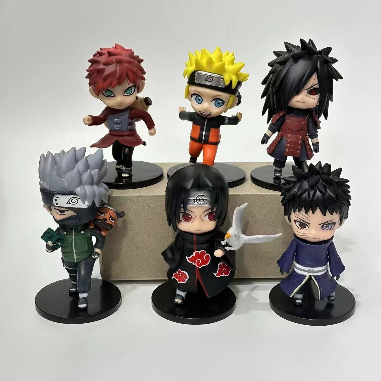 

6Pcs/Set Cartoon Anime Naruto Figure Sasuke Kakashi Gaara Uchiha Madara Figurines PVC Model Toys Doll Gift