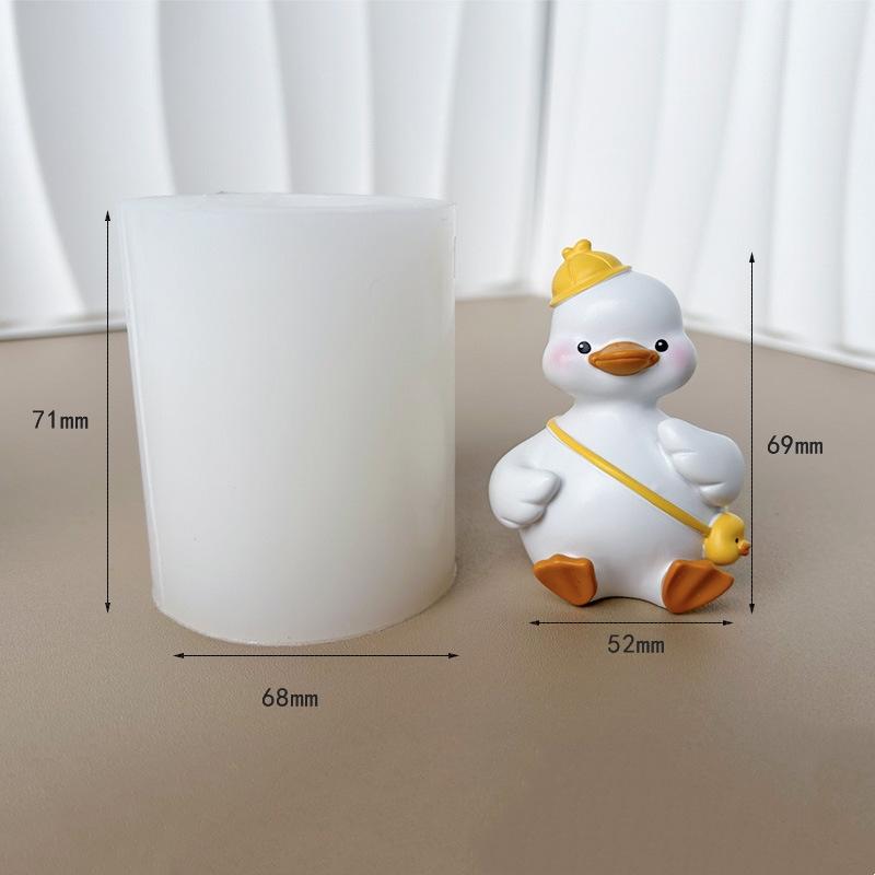 Chocolate Duck Mold Cute Plaster Candle Mold Little Duck Silicone Mold Easy-To-Clean For Scented Candle Making Baking Plaster