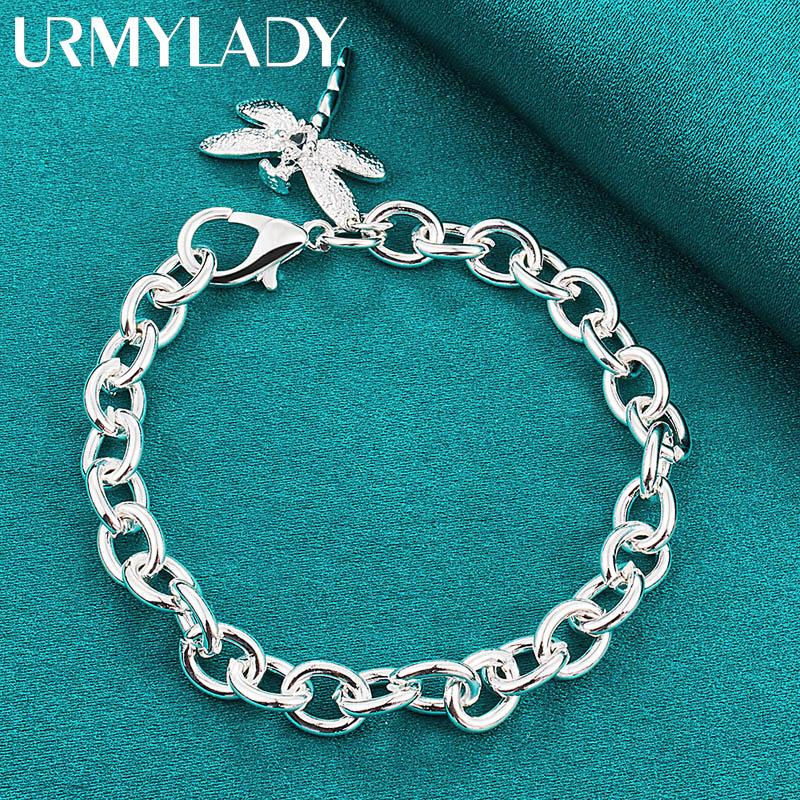 925 Sterling Sølv Dragonfly Zircon Anheng Armbånd For Kvinner Bryllup Forlovelse Mote smykker