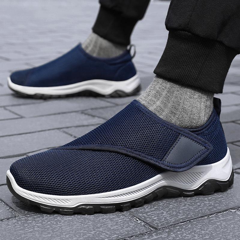 Shoes for Summer Women's Mesh Breathable Casual Shoes Temu Velcro Middle-aged Mother Shoes Single Shoes