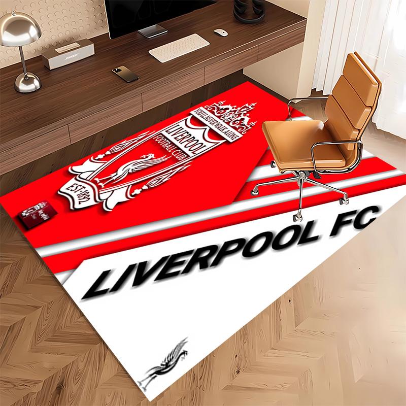 1pc Liverpool FC logo Print Area Rug - Soft, Washable Non-Slip Indoor Mat, Living Room, Home Office Decorative Rug,Office Decorative