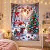 Weihnachtlich bedruckter Wandteppich für Schlafzimmer Wohnzimmer Wanddekoration Feiertagsgeschenk