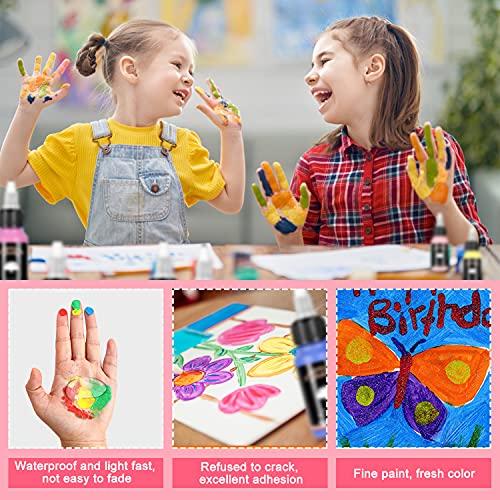 SAGUDIO Airbrush Acrylfarbe Set 24 * 30ml (1 Unze) Grundfarben mit Farbkreis - Airbrush-Farbset, bereit für die Airbrush-Malerei.