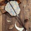 Waist Fan, Rollable Fan, Round Fan with Long Handle, Ancient Style, Fairy-Like, Cool and Durable for Summer, Classical Hanfu, Cheongsam, Dance Fan