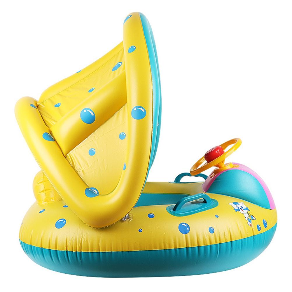 Cartoon Baby Swimming Ring with Sunshade Float Inflatable Swimming Circle Children Water Seat Pool Party Toys