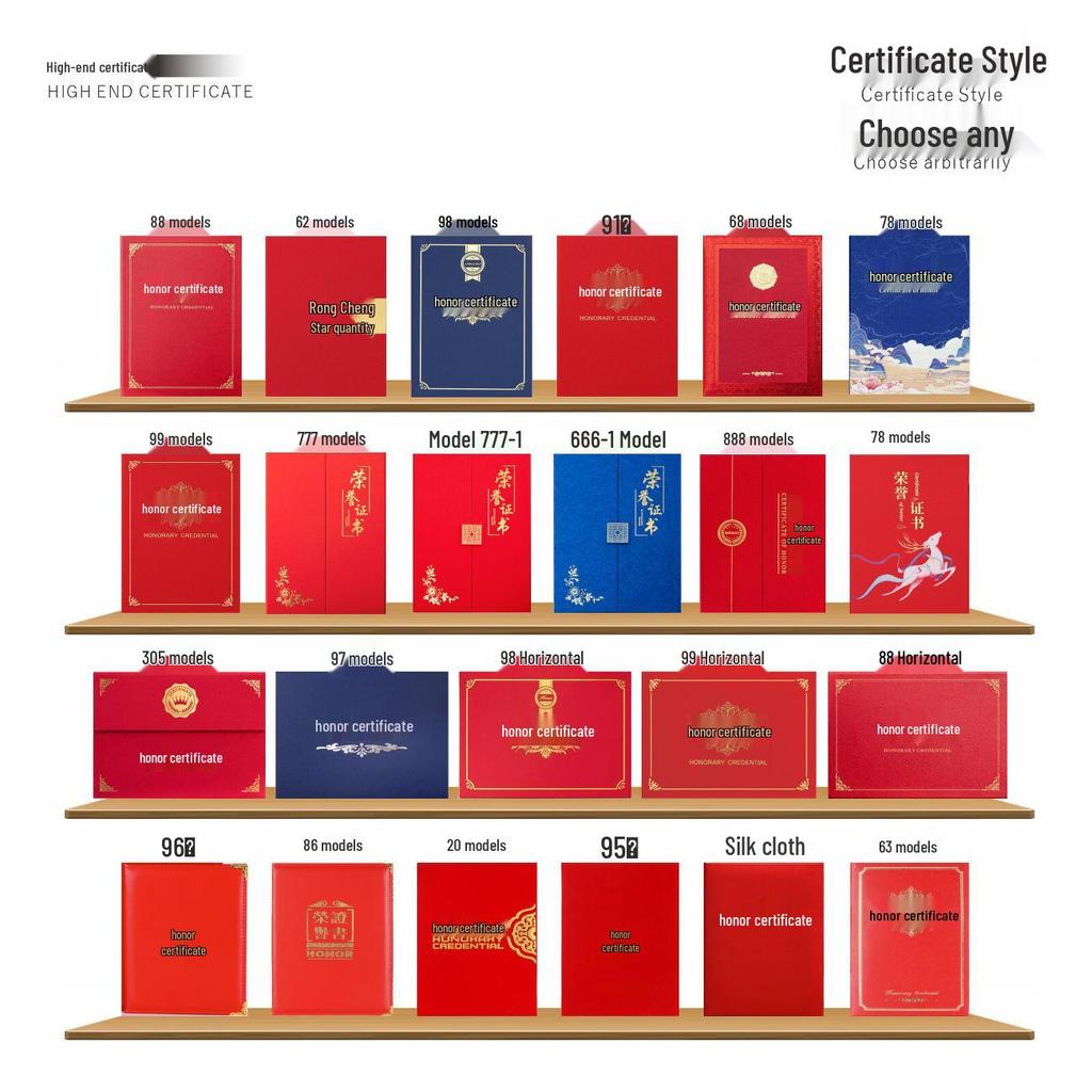 Honor A4 Award Certificate: Leather Cover, Graduation, Appointment, Outstanding Employee Recognition