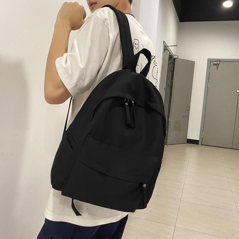 Solid Color Backpack Female Schoolbag Female Student Backpack Male