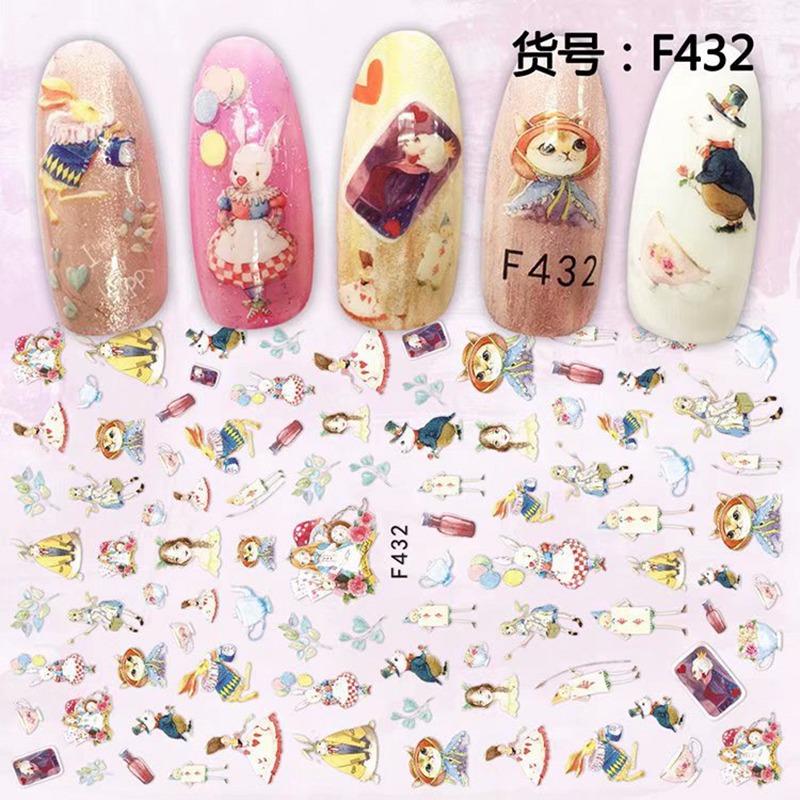 Self Adhesive Flower Unicorn Pattern Nail Art Decorations Stickers And Decals Acrylic Manicure Nails Supplies Tool HQ
