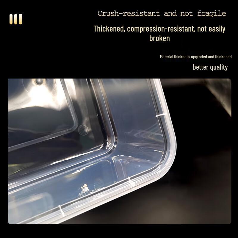 Rectangular 5-Compartment Disposable Takeaway Meal Box with Lid