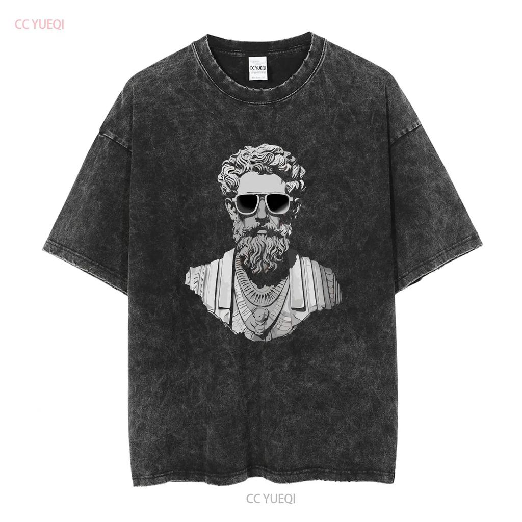 Marcus Aurelius Stoicism T Shirt Zen Buddha Quote Funny For Her Ladies Philosophy Think Deep Mindfulness Vintage Washed