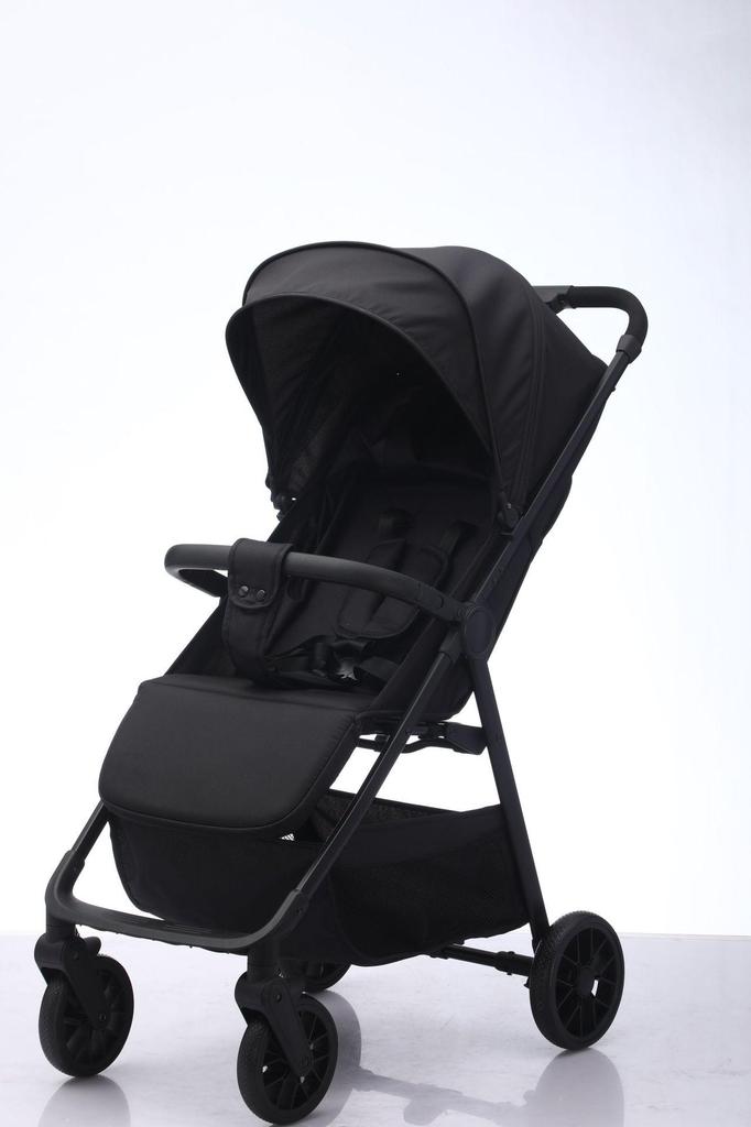 Passeggino leggero, ammortizzato e pieghevole per bambini fino a 3 anni, permette di sedersi o sdraiarsi, offre un'alta visibilità.