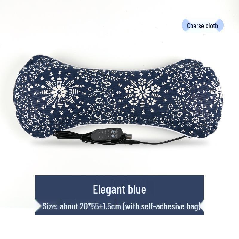 Mugwort Electric Heating Neck Pillow - Removable Cervical Support In Coarse Cloth