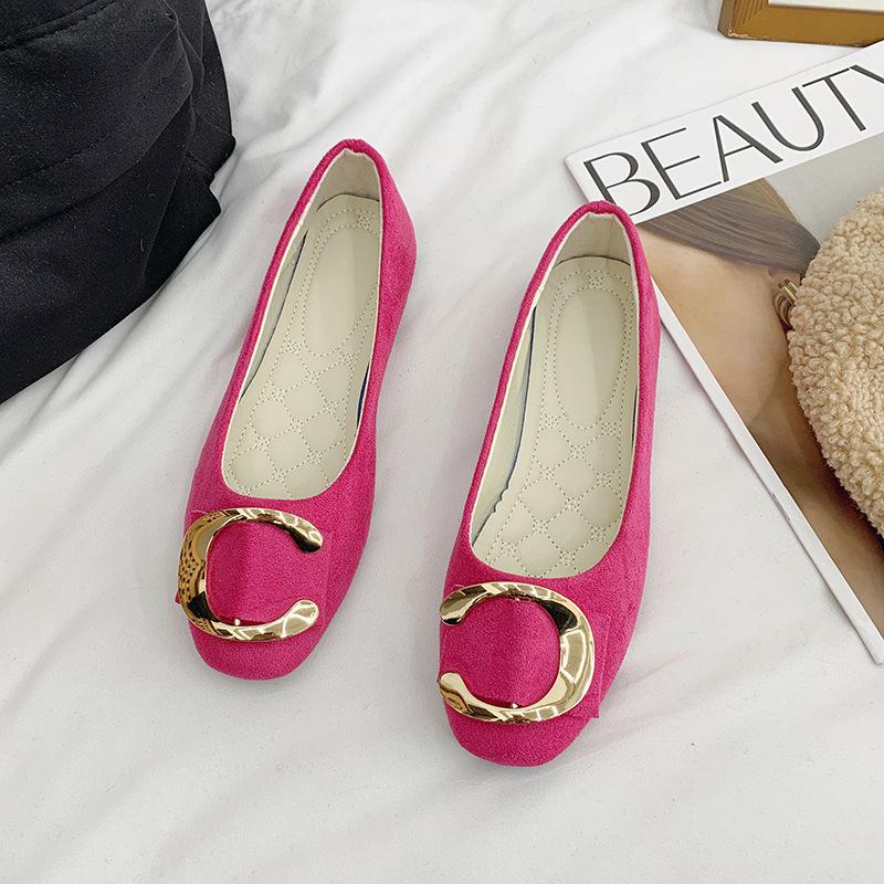 Γυναικεία Φλατ Παπούτσια με Μεταλλική Αγκράφα Μεγάλα Μεγέθη Παπούτσια Εργασίας