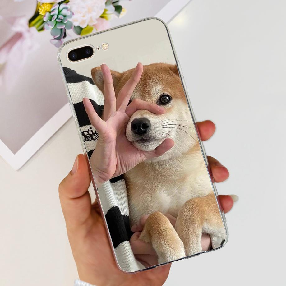Per iPhone 7 8 7Plus 8 Plus Custodia per Telefono iPhone SE 2020 Cover Posteriore Morbido TPU Silicone Trasparente Paraurti Fiore Farfalla Coque Borsa