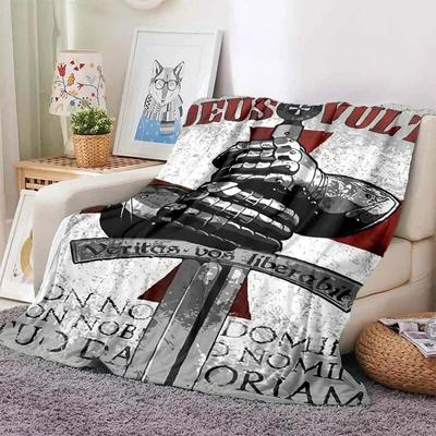 Cavaliere Templare Crociati Giochi Coperta Morbida di Peluche, Coperta di Flanella Coperta da Lancio per Soggiorno Camera da Letto Letto Divano Picnic