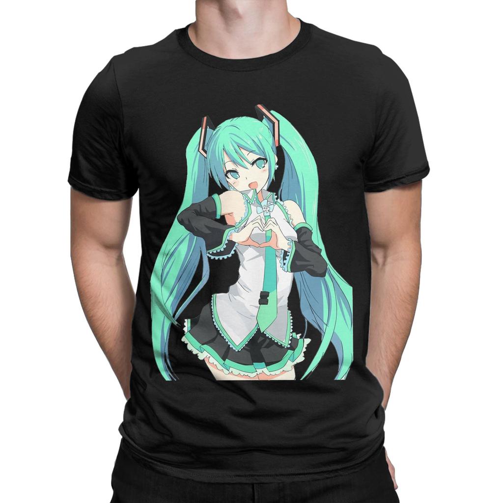 Men Women Hatsunes Mikus Anime  T Shirts Manga Pure Cotton Clothes Vintage Short Sleeve Crewneck Tee Shirt Plus Size T-Shirts