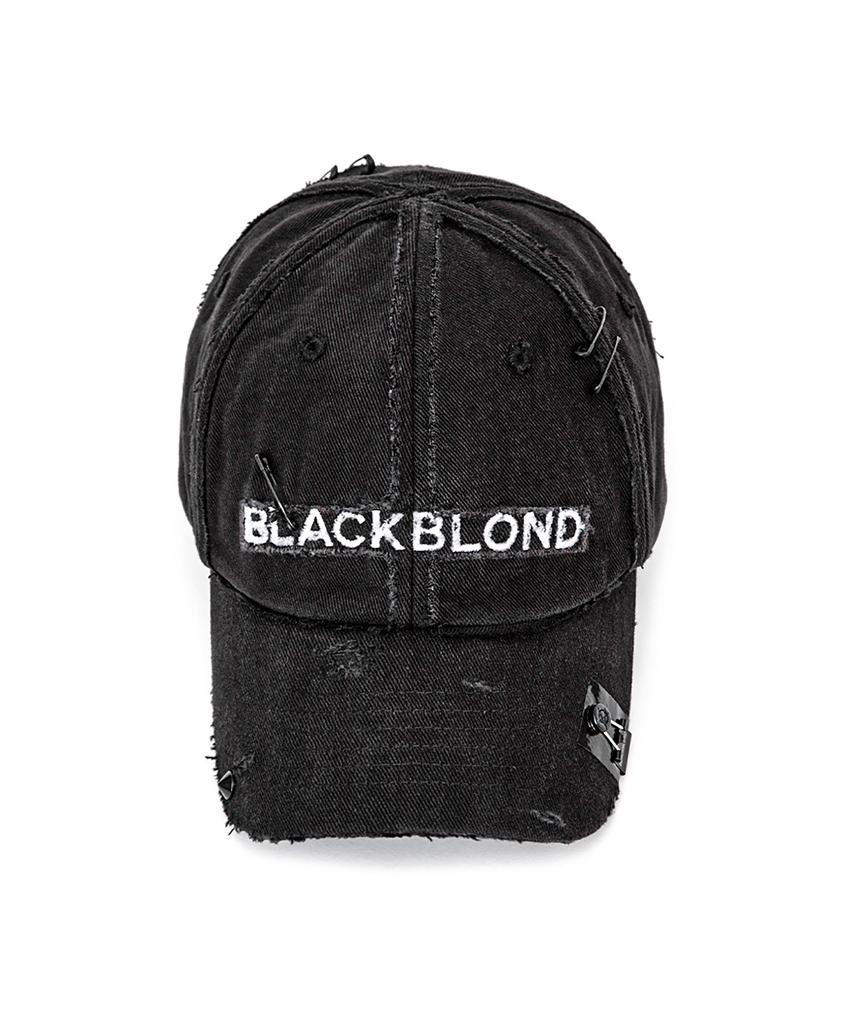 BLACKBLOND Vividi Cross Damage Custom Denim Cap (Black)