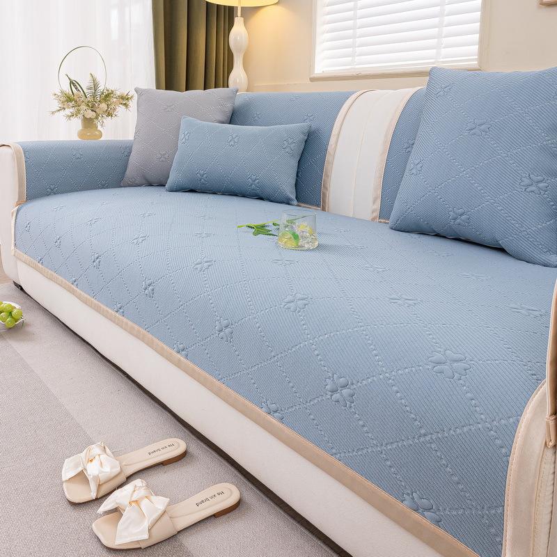 

Ice Silk Sofa Cushion Summer Non-Slip Cushion New Cream Wind Straight Row Summer Cool Cushion Cover Cloth Mat Seat Cushion 70*70cm