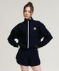 Leijibi [Set] Cool Touch Crop Women'S Zip-Up Rash Guard + 2-In-1 Shorts Set Black