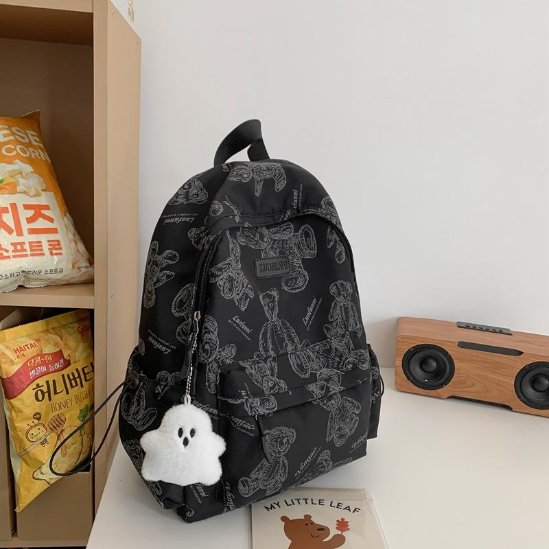 Schoolbag High Value Small Fresh Backpack Girls Lightweight Large Capacity Junior High School Student Schoolbag Cool Casual Backpack