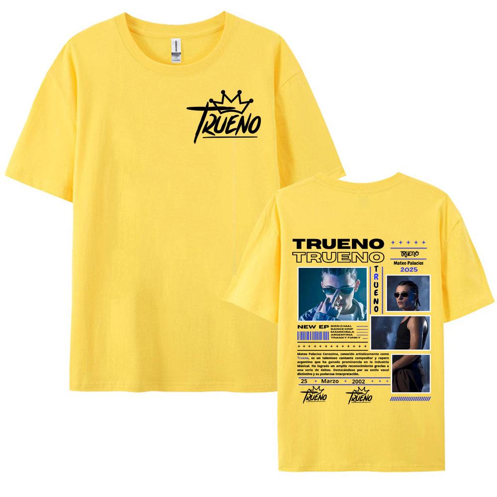 Rappeur Trueno Mateo Palacios Tournée d'Album 2025 Merchandising T-shirts Hommes Femmes 100% Coton T-shirts Hip Hop Décontracté Été T-shirt Pop Art