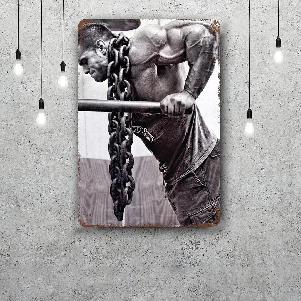 Bodybuilding Funny Bar Metal Sign Retro Plaque Vintage Sign Alcohol Drinker Pub Club Man Cave Kitchen Wall Decoration