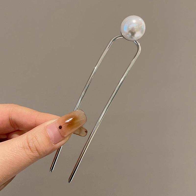 U-Shaped Pearl Women's Updo Hairpin 2025 - Elegant Insert Comb Headwear