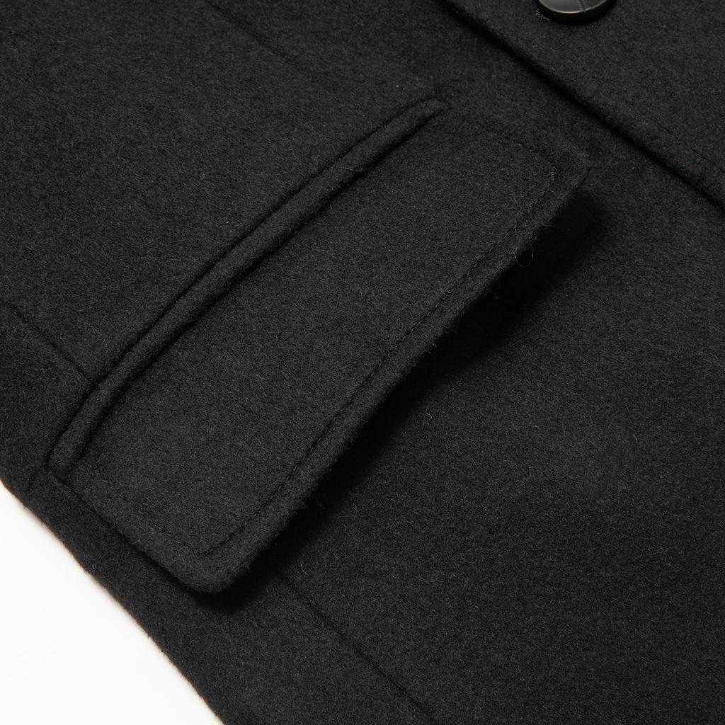 Allthemen Chesterfield Long Wool Trench Plus Solid Cold Sizes Men's Coat, Coat, Sizes, Thick, Color, Warm, Windproof, Protection, Business, Formal,