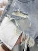 Summer 2026 American Pink Ripped Denim Shorts - Korean Style Wide-Leg A-line Hot Pants
