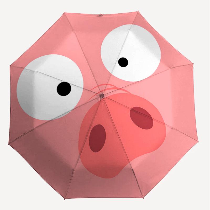 1PC Pig noseUmbrella-8-Rib Reinforced, Automatic Open, Lightweight & Durable, Cute Fashion Accessory for Outdoor-P150