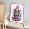 Disney 5D DIY Diamond Painting Decorations Alice in Wonderland Teacup Stacking Creative IllustrationDiamond EmbroideryRhinestoneCrossStitchSetHandmade