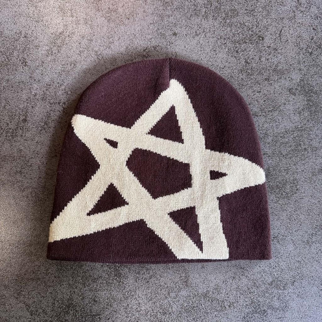Winter Autumn Knit Hat With High Top Design And Star Pattern For Daily Wear