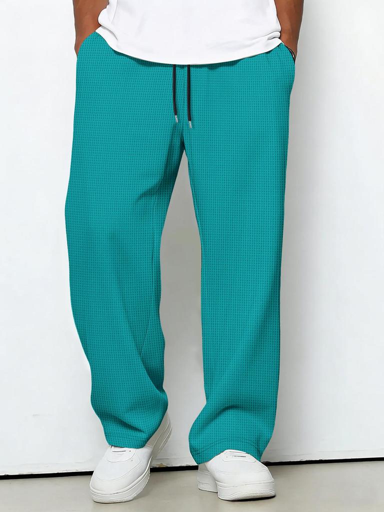 Four Seasons Solid Color Rope Waist Casual Sports Pants