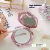 1PCS Portable Mini Mirror Retro Rose Flower Small Pocket Makeup Mirror Double Sided Hand Mirrors Compact Cosmetic Beauty Tool