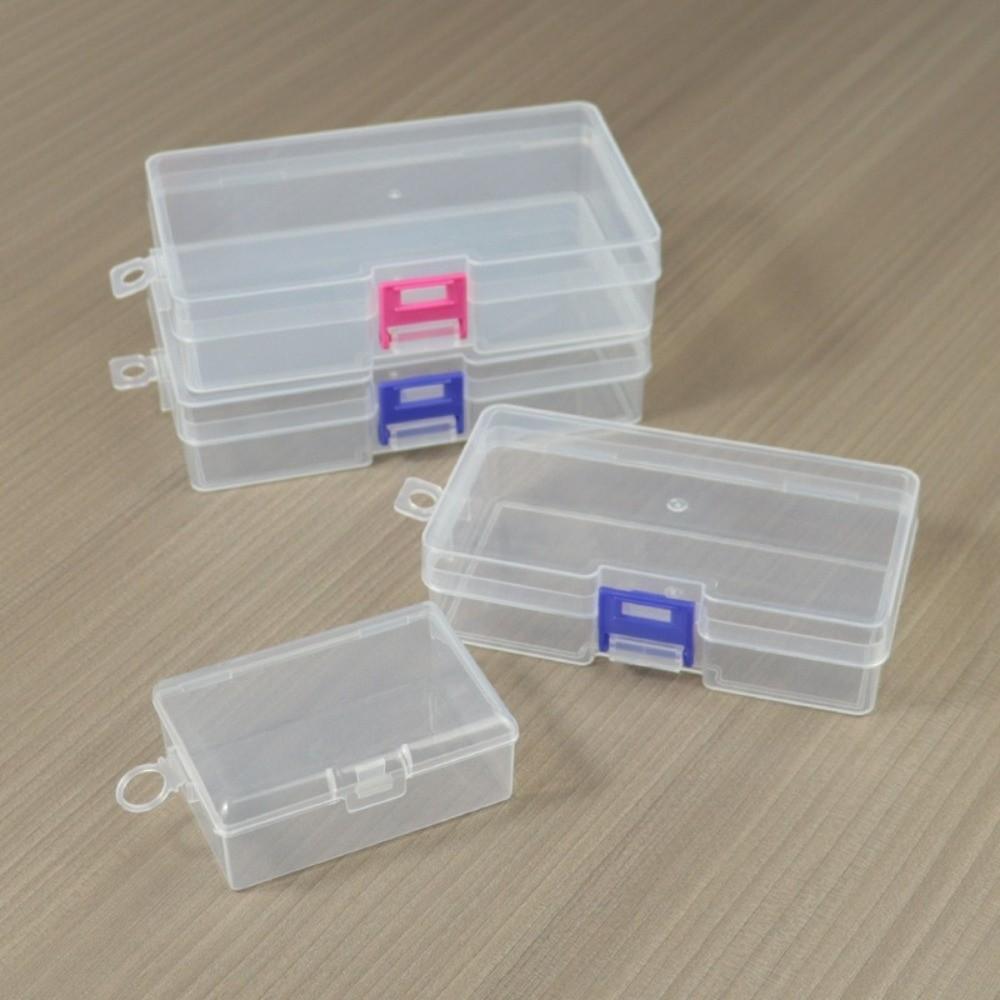 Rectangle Plastic Jewelry Case Flip Cover Sewing Storage Box Hair Clips Boxes  Gift Packaging