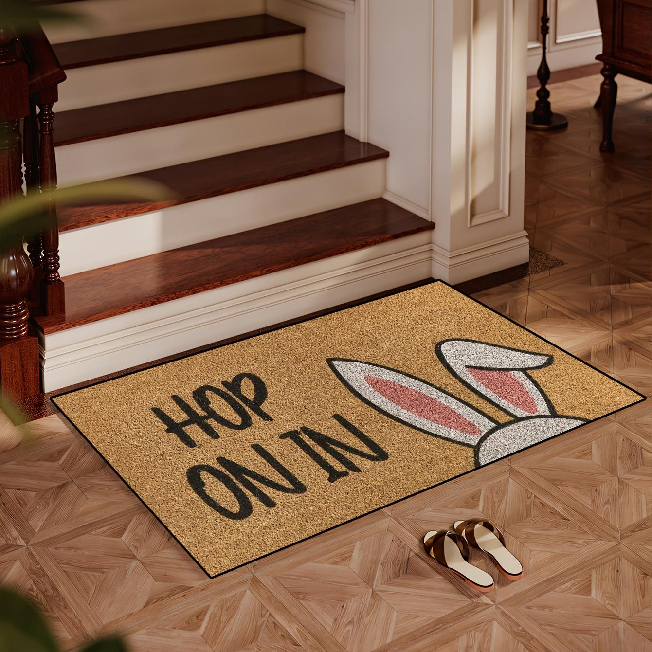 

VIKAMA Easter Bunny Entrance Doormat Indoor/Outdoor Non-Slip Floor Mat Bedroom & Kitchen Stain-Resistant Rug Home Decor 40x60cm 16x24inch