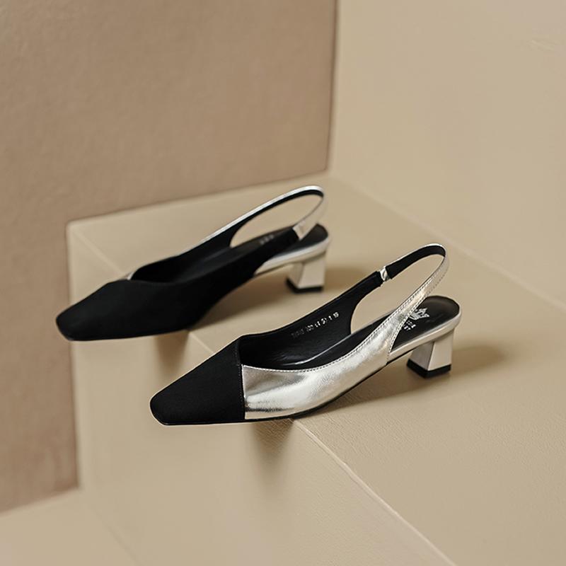 2024 New Fashion Women's Elegant Sexy Sandals Summer Popular Casual Ladies Low-heeled Single Shoes Chaussure Femme Zapatos Mujer