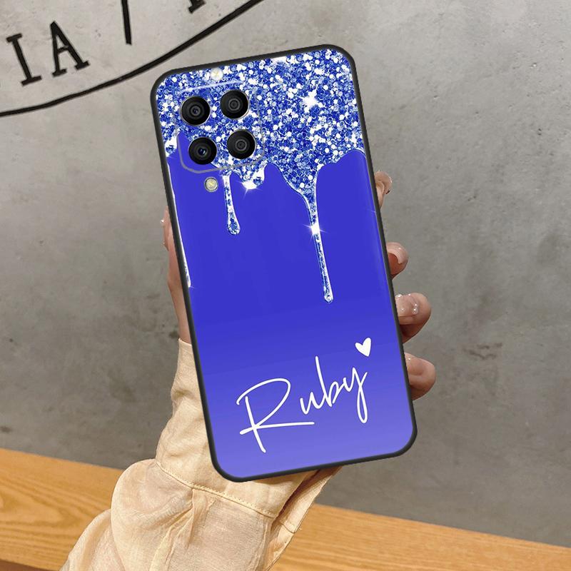 Glossy  Glitter Personalised For Samsung Galaxy M16 M34 M11 M35 M21 M06 M33 M13 M53 M31 M55 M15 M14 M54 M12 M32 M52 Case