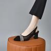 Pointed high-heeled sandals women's 2025 summer new mesh rhinestone rear empty sandals two high-temperament fashion shoes